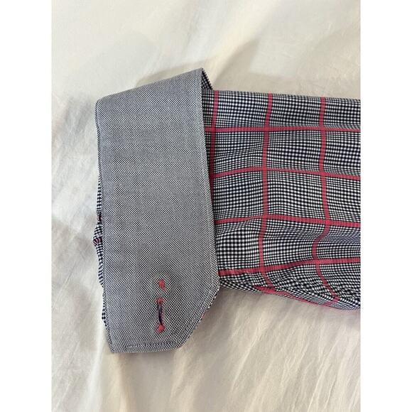 Bugatchi Uomo Mens Classic Fit Shirt Size XL Preppy Button Up Flip Sleeve Plaid - Picture 5 of 9